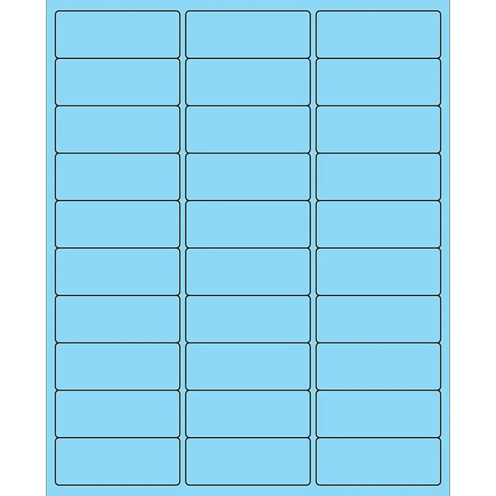 Best Tape Logic ® Rectangle Laser Labels, 2 5/8" x 1", Pastel Blue, 3000/Case (LL173BE)