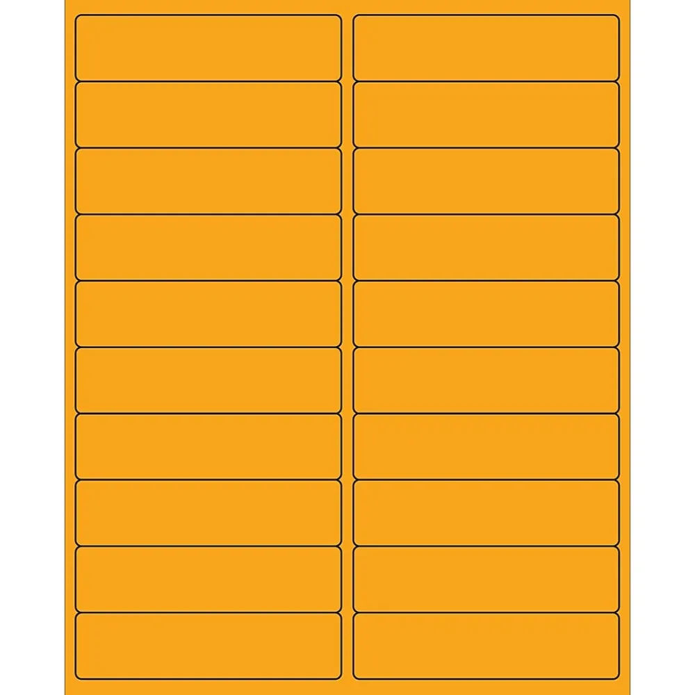 Sale Tape Logic ® Rectangle Laser Labels, 4" x 1", Fluorescent Orange, 2000/Case (LL177OR)