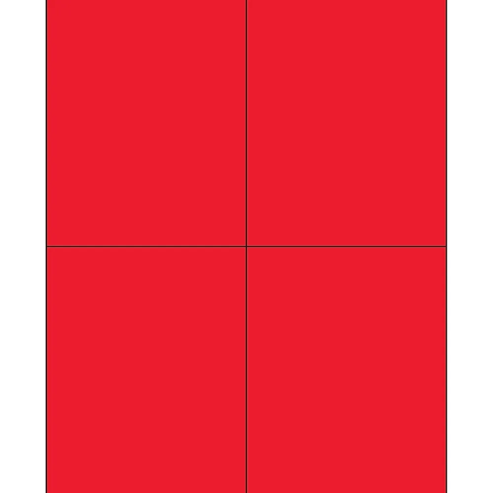 Best Tape Logic ® Rectangle Laser Labels, 4 1/4" x 5 1/2", Fluorescent Red, 400/Case (LL183RD)