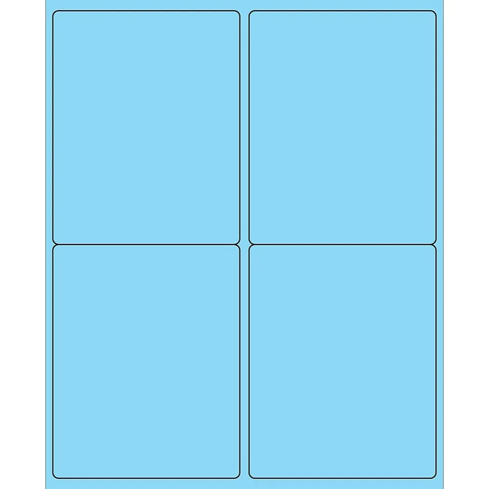 New Tape Logic ® Rectangle Laser Labels, 4" x 5", Pastel Blue, 400/Case (LL181BE)