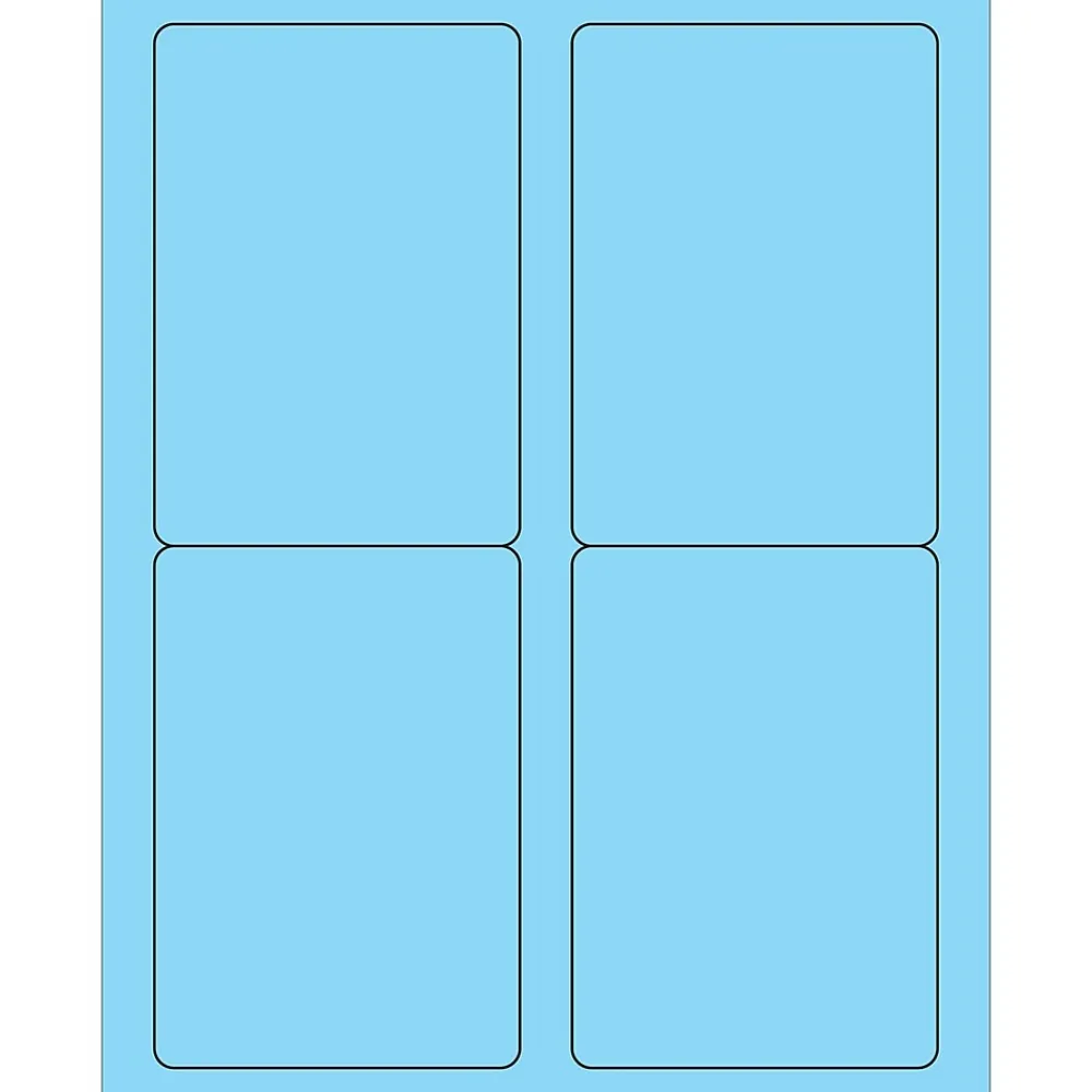 New Tape Logic ® Rectangle Laser Labels, 3 1/2" x 5", Pastel Blue, 400/Case (LL176BE)