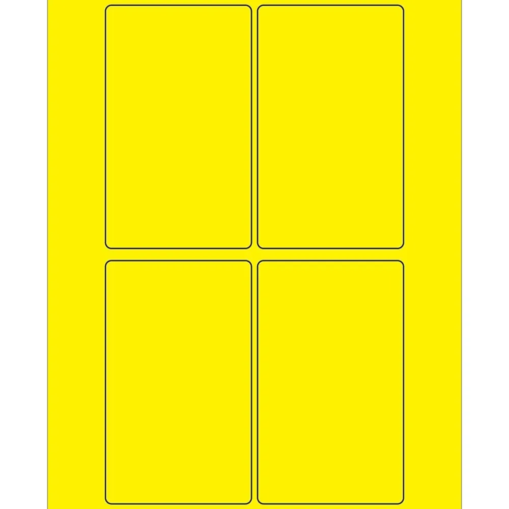 Outlet Tape Logic ® Rectangle Laser Labels, 3" x 5", Fluorescent Yellow, 400/Case (LL175YE)
