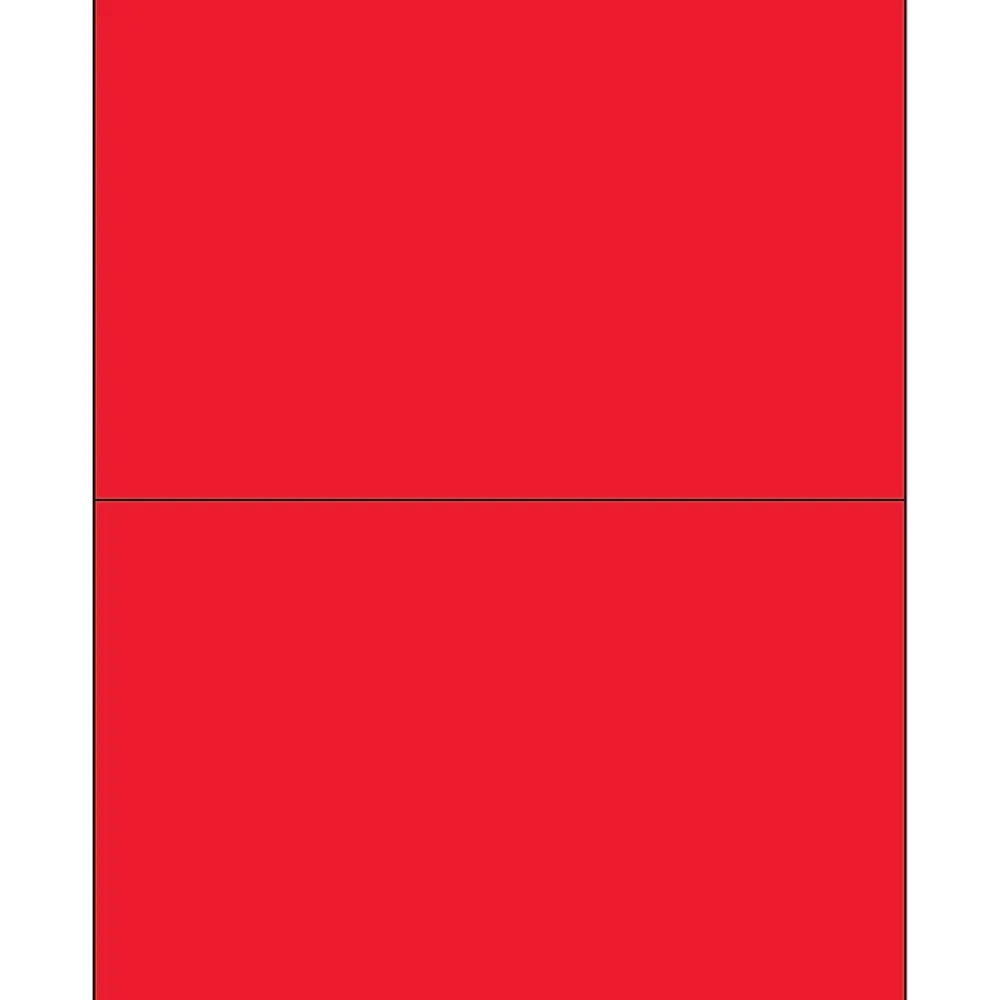 Best Tape Logic ® Rectangle Laser Labels, 8 1/2" x 5 1/2", Fluorescent Red, 200/Case (LL184RD)