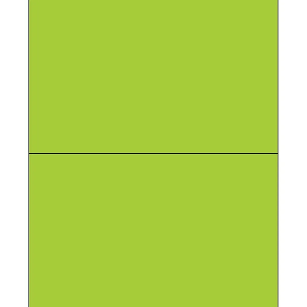 Tape Logic ® Rectangle Laser Labels, 8 1/2" x 5 1/2", Fluorescent Green, 200/Case (LL184GN)