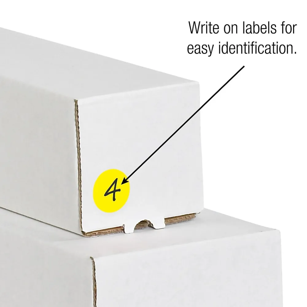 Labels|Tape Logic Removable Labels, 2" Circle, Fluorescent Yellow, 500 /Roll (DL1390FY)