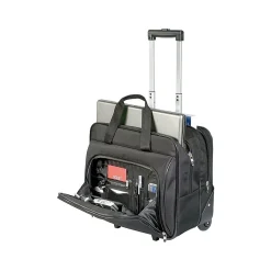 Laptop Rolling Briefcase, Black Polyester (TBR003US)<Targus Clearance