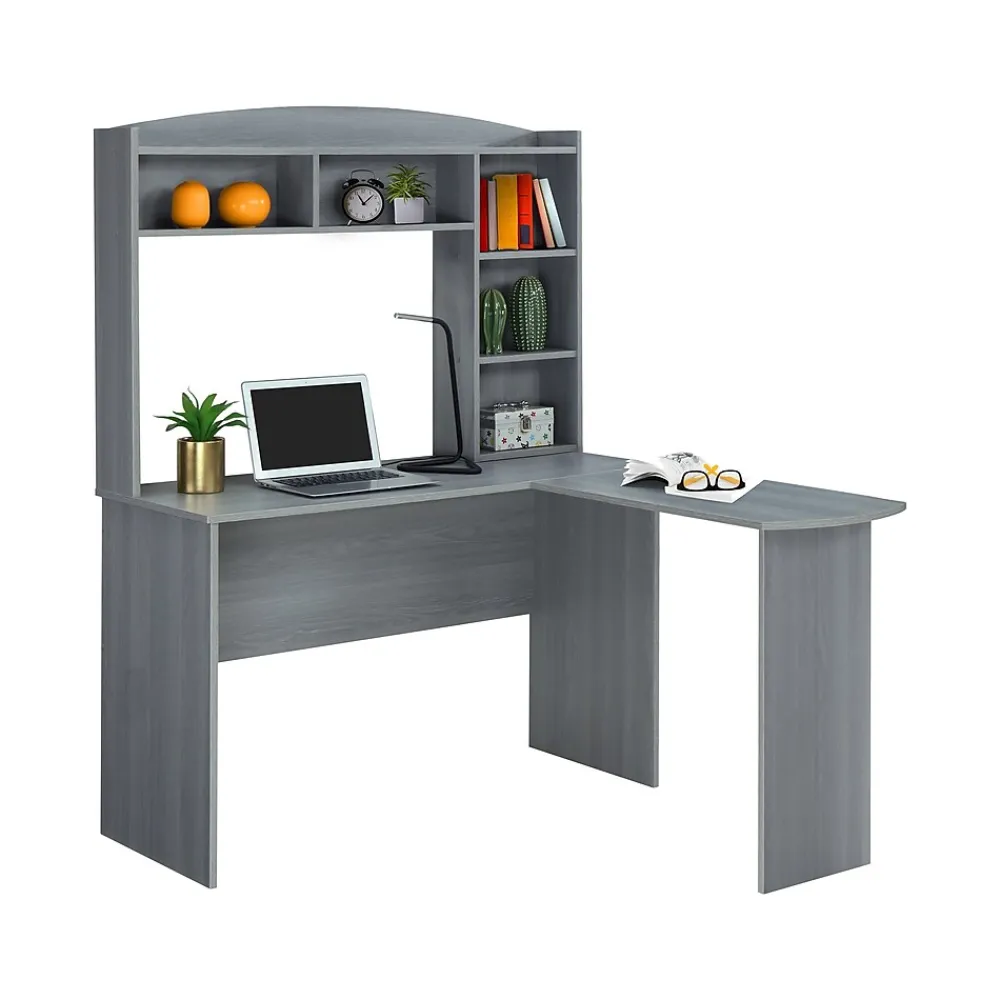Office Desks*Techni Mobili 47" L-Shaped Desk, Gray (RTA-8410-GRY)