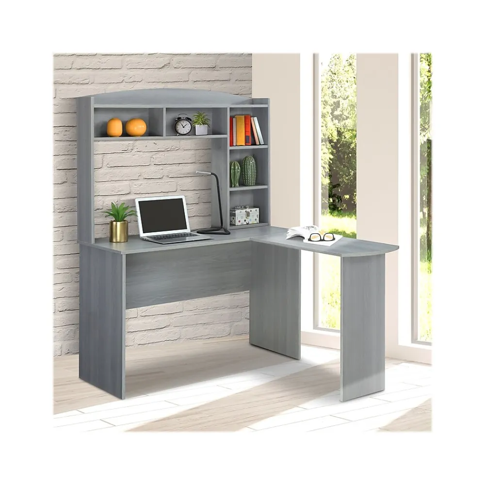 Office Desks*Techni Mobili 47" L-Shaped Desk, Gray (RTA-8410-GRY)