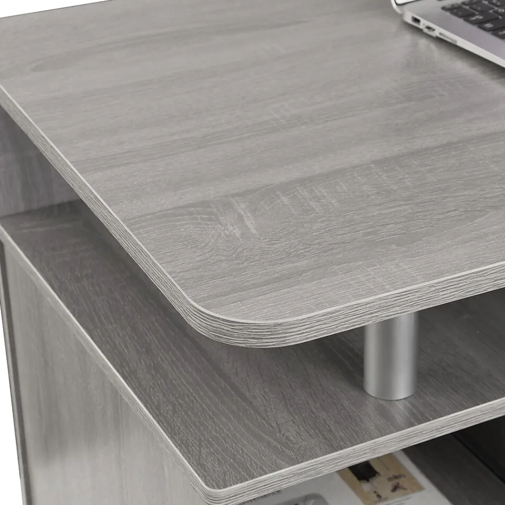 Corner Desks*Techni Mobili Complete Computer Workstation Desk With Storage, Gray (RTA-8211-GRY)