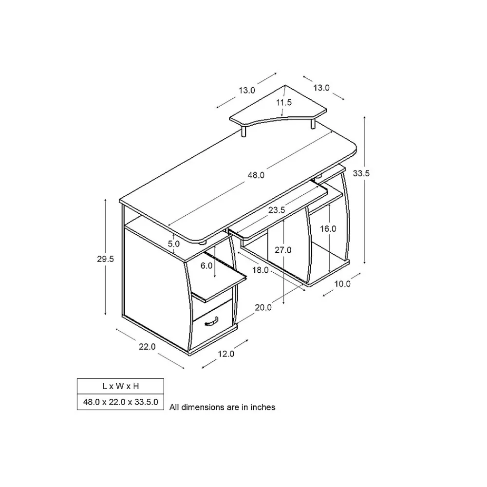 Computer Desks*Techni Mobili 47"W Computer Desk, Espresso (RTA-8211-ES18)