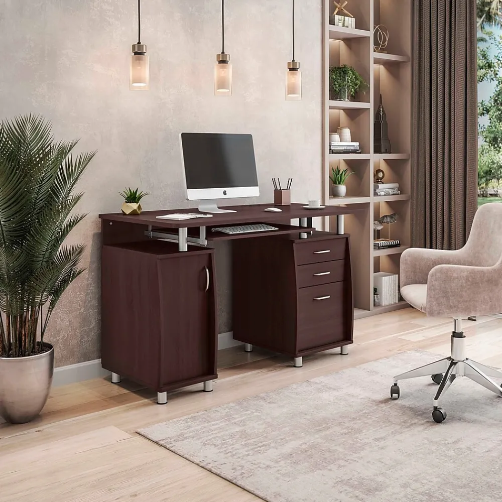 Corner Desks*Techni Mobili 47"W Computer Desk, Chocolate (RTA-4985-CH36)