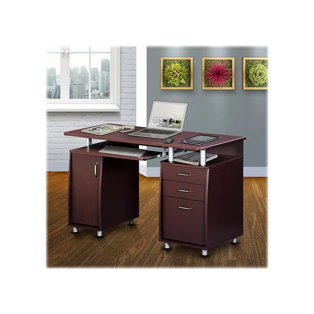 Corner Desks*Techni Mobili 47"W Computer Desk, Chocolate (RTA-4985-CH36)