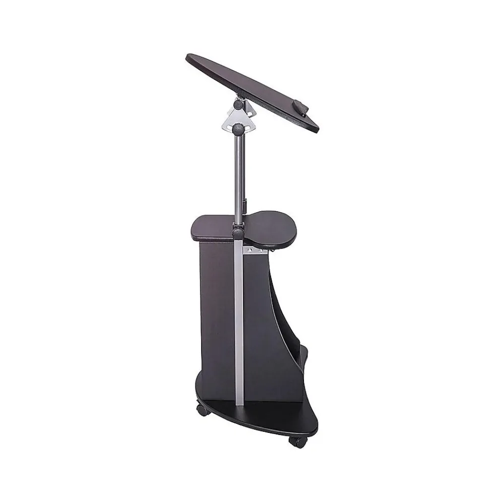 Standing Desks*Techni Mobili 22"W Manual Adjustable Standing Laptop Cart, (RTA-B005-BK46) Black