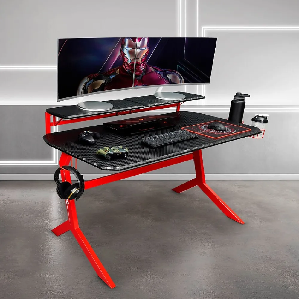 Computer Desks*Techni Sport Stryker 50" Computer Desk, Red/Black (RTA-TS201-RED)