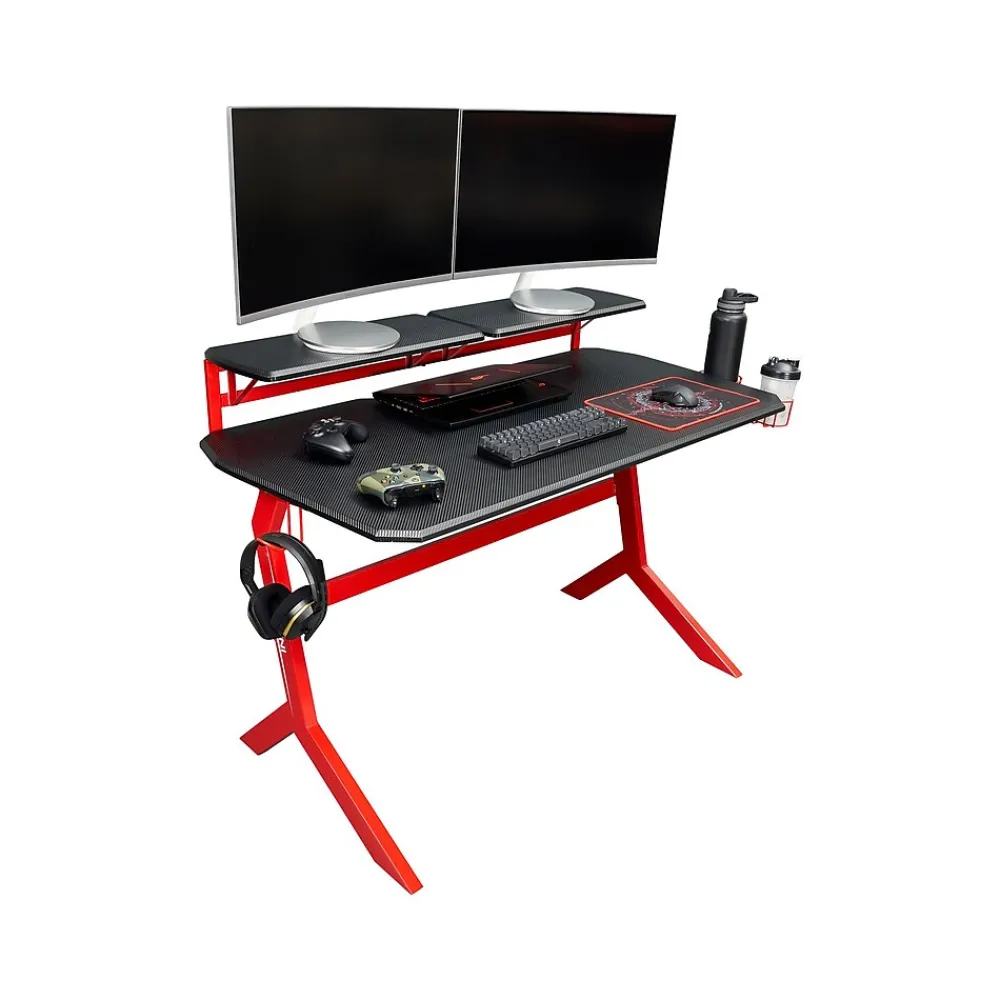 Computer Desks*Techni Sport Stryker 50" Computer Desk, Red/Black (RTA-TS201-RED)