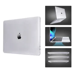 Hard-Shell Laptop Case with Keyboard Cover and Screen Protector, Clear, Plastic (TP-CYCL-MA13ST)<TechProtectus
