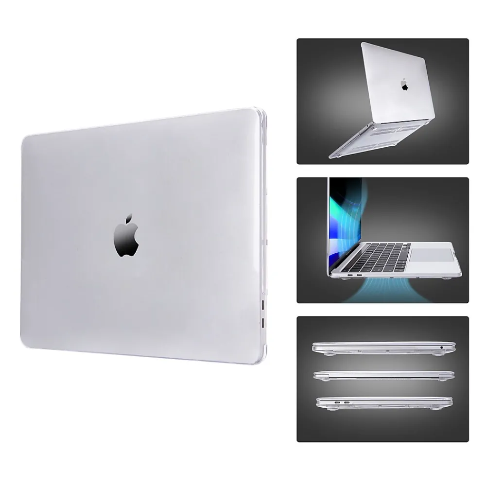 Hard-Shell Laptop Case with Keyboard Cover and Screen Protector, Clear, Plastic (TP-CYCL-MA13ST)<TechProtectus