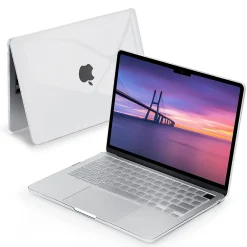 Hard-Shell Laptop Sleeve with Keyboard Cover, Crystal Clear, (TP-CYC-K-MA13M2)<TechProtectus Clearance