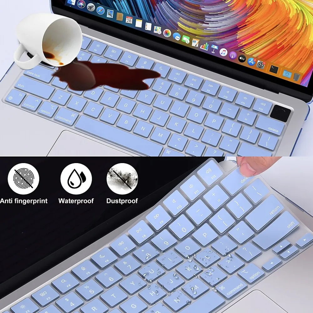 Hard-Shell Laptop Sleeve with Keyboard Cover, Serenity Blue, (TP-SB-K-MA13M2)<TechProtectus New