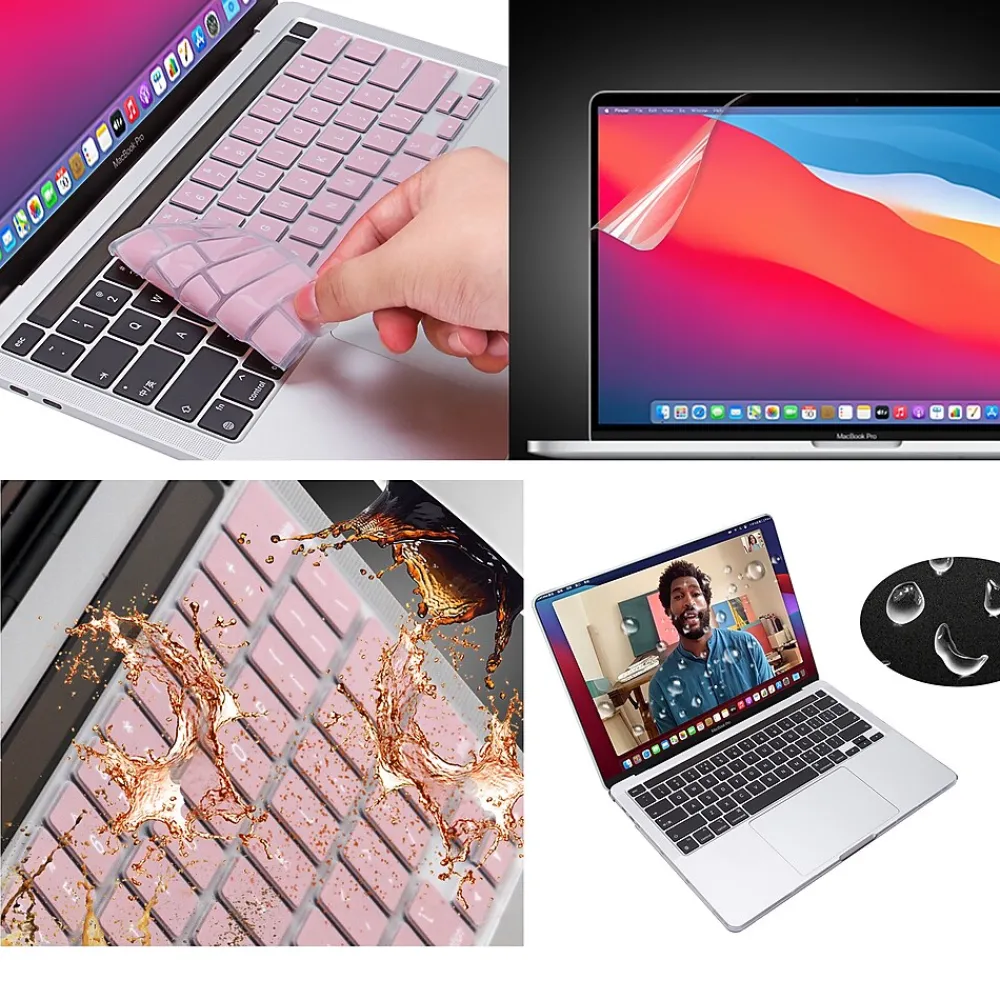 Laptop Case with Keyboard Cover and Screen Protector, Rose Quartz, Plastic (TP-RQ-K-MP14M1)<TechProtectus Hot