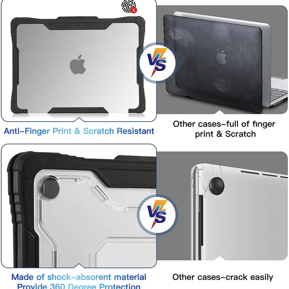 Rugged Laptop Sleeve with Keyboard Cover for Apple 13.6 Macbook Air 2022 M2, Clear (TP-RCL-MA13M2)<TechProtectus Best