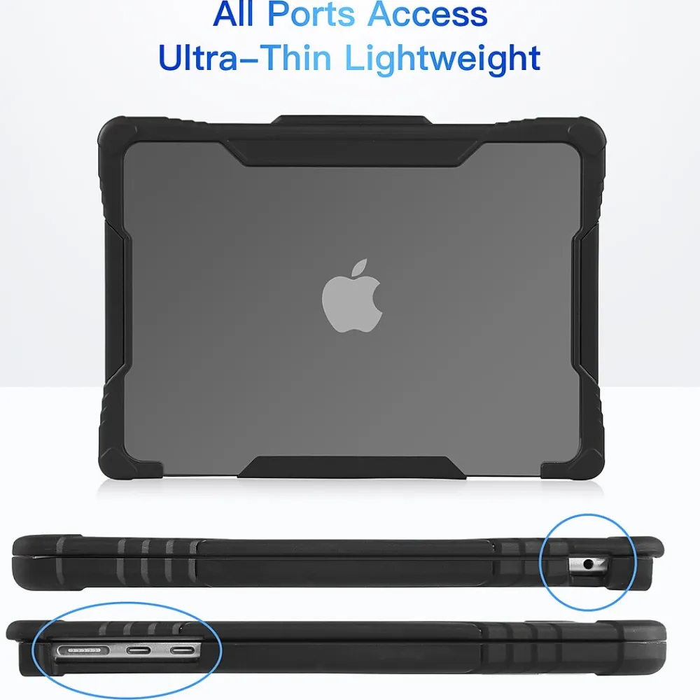Rugged Laptop Sleeve with Keyboard Cover for Apple 13.6 Macbook Air 2022 M2, Black (TP-RBK-MA13M2)<TechProtectus Clearance