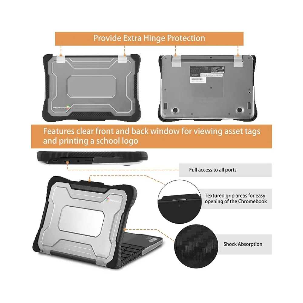 ShockProof 11.6" Laptop Case for Lenovo 100e/100w Gen 3 Chromebook, Shock-Absorbing, Black (TP-LN-100E3)<TechProtectus New