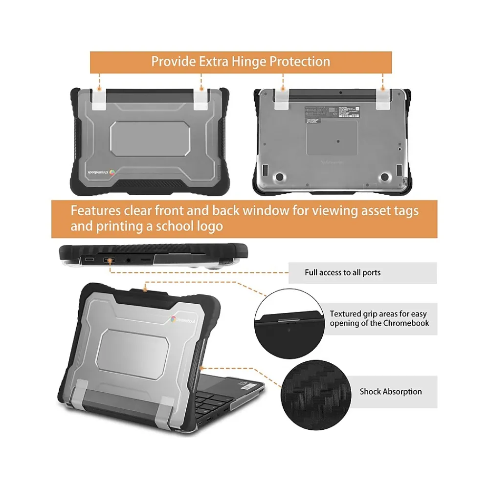 ShockProof 11.6" Laptop Case for Lenovo 300e/300w Gen3 Chromebook, Shock-Absorbing, Black (TP-LN-300E3)<TechProtectus New