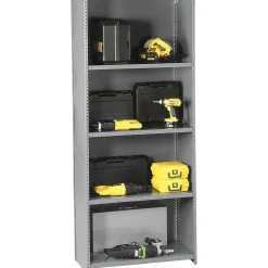 Shelving*Tennsco Closed Starter 5-Shelf Shelving Unit, Supports 2,500 lb., Medium Grey, 87"H x 48"W x 18"D (TNN-QC54818SMGY)