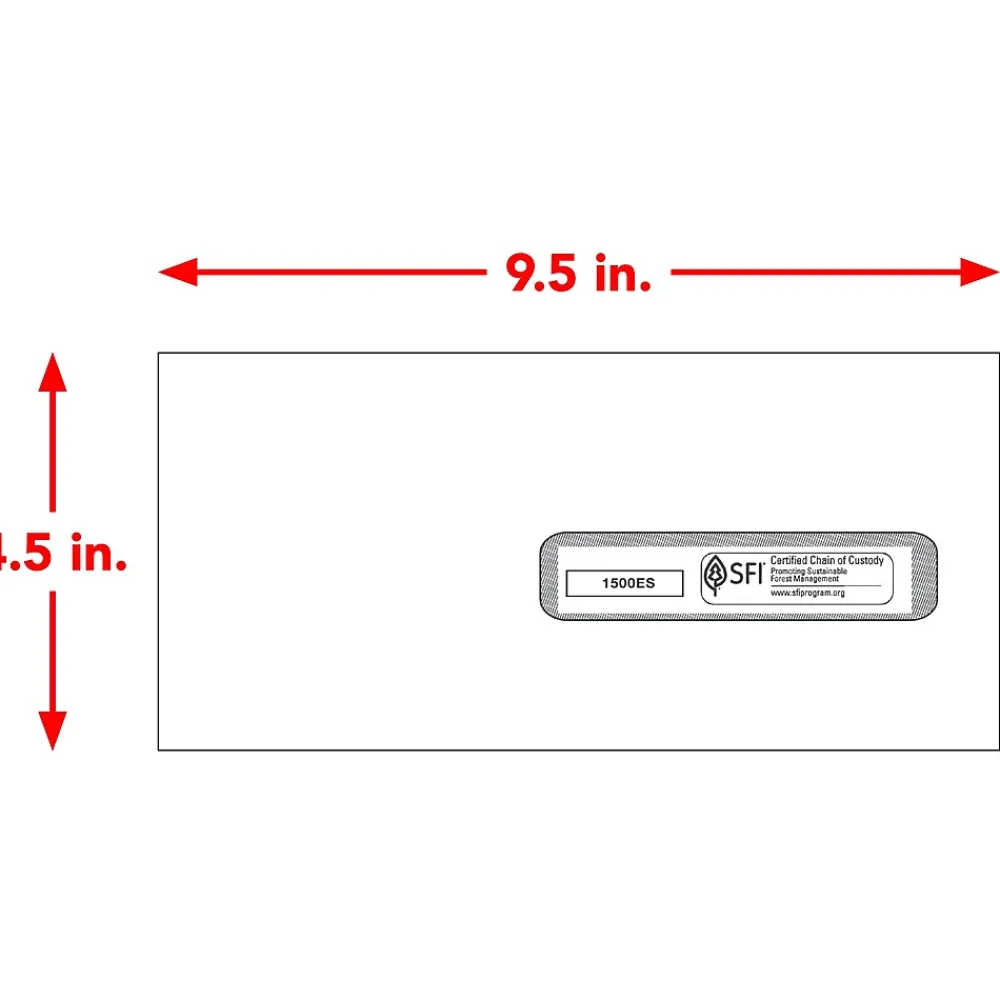 New TFP ComplyRight Self Seal Security Tinted #10 Business Envelopes, 4 1/2" x 9 1/2", White, 500/Box (1500ES)