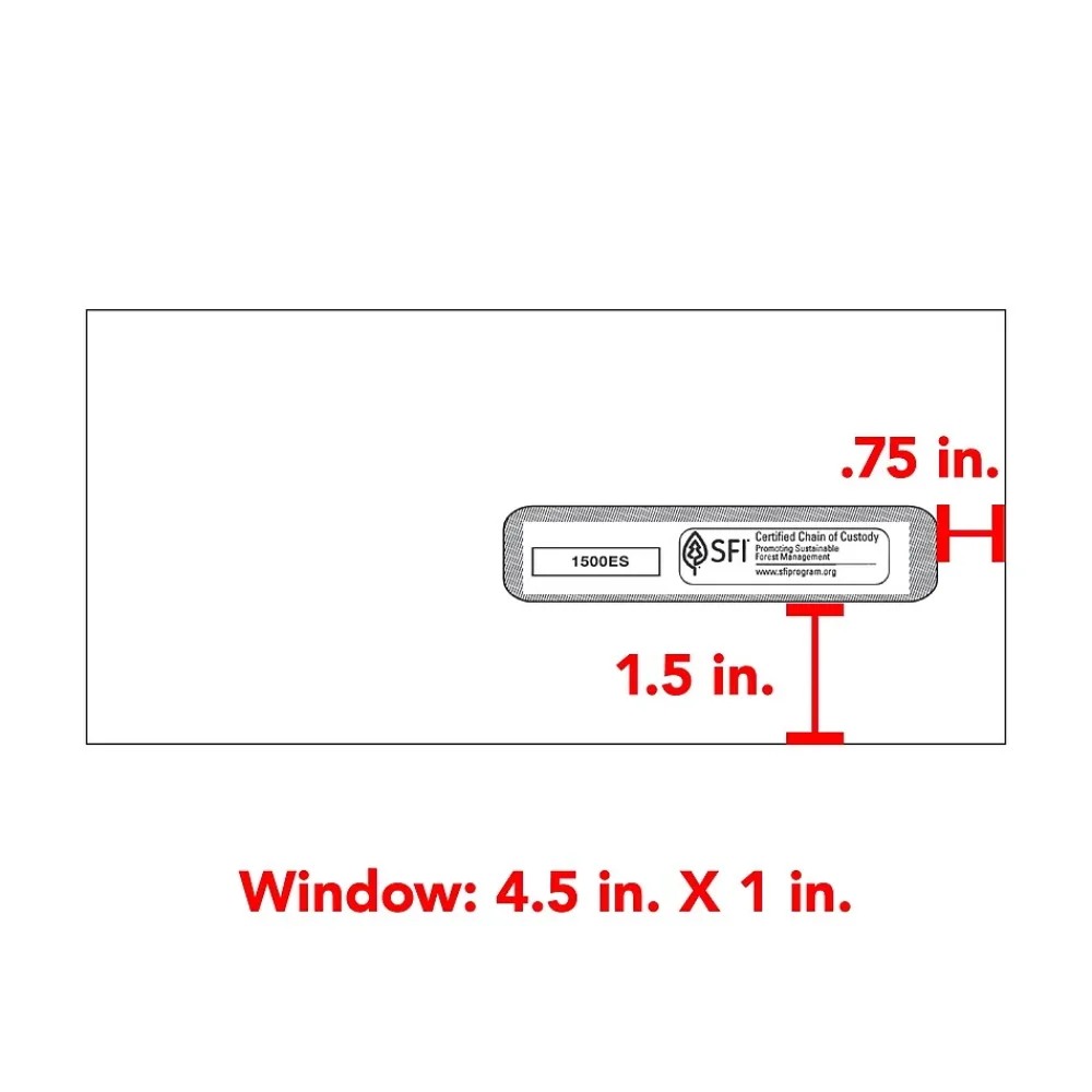 New TFP ComplyRight Self Seal Security Tinted #10 Business Envelopes, 4 1/2" x 9 1/2", White, 500/Box (1500ES)