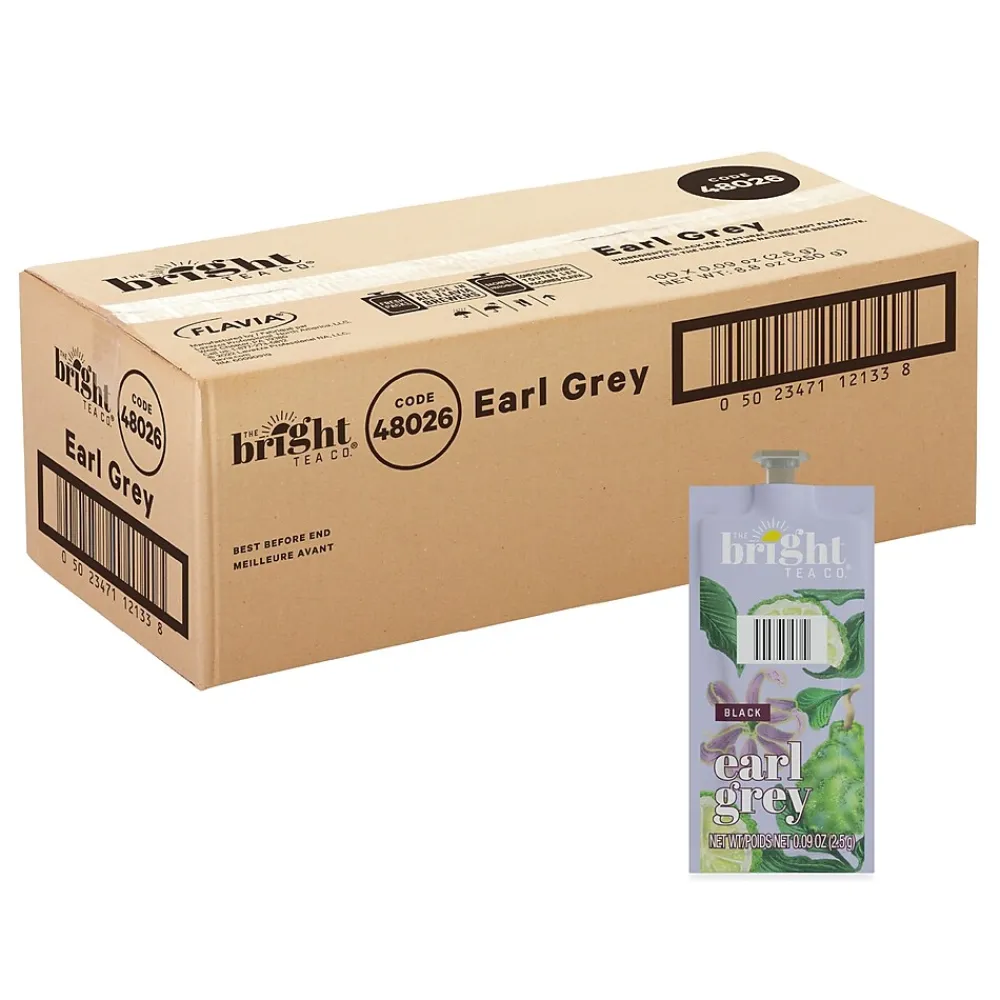 Bright Tea THE CO. Earl Grey Tea FLAVIA Freshpacks, 100/Carton (B506)