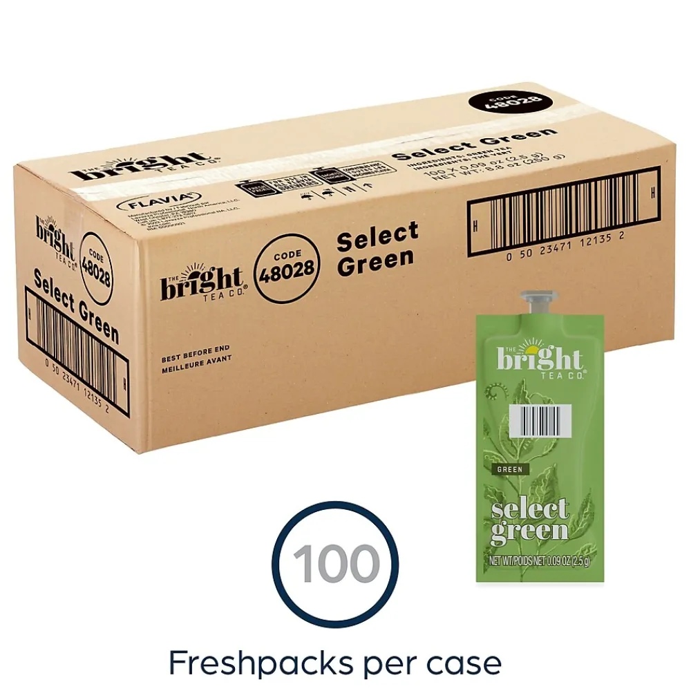 Bright Tea The Co. Select Green Tea, Flavia Freshpack, 100/Carton (MDRB508)
