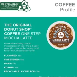 The Original Donut Shop One-Step Mocha Latte Coffee, Keurig K-Cup Pod, Dark Roast, 20/Box, 4 Boxes/Carton (381793CT)