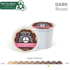 The Original Donut Shop One-Step Sundae Fundae Latte Coffee, Keurig K-Cup Pod, Dark Roast, 20/Box, 4 Boxes/Carton