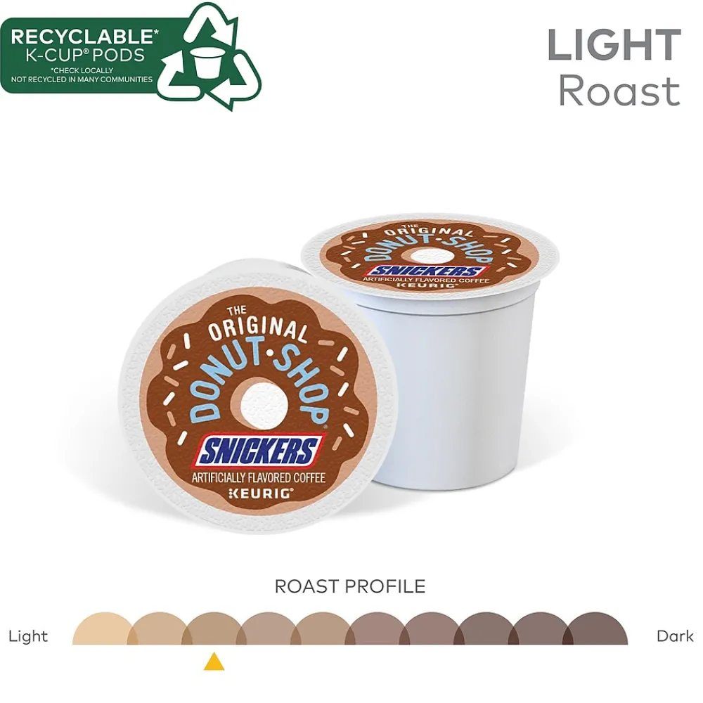 The Original Donut Shop Snickers Coffee, Light Roast, 0.33 oz. Keurig® K-Cup® Pods, 24/Box (5000367239)
