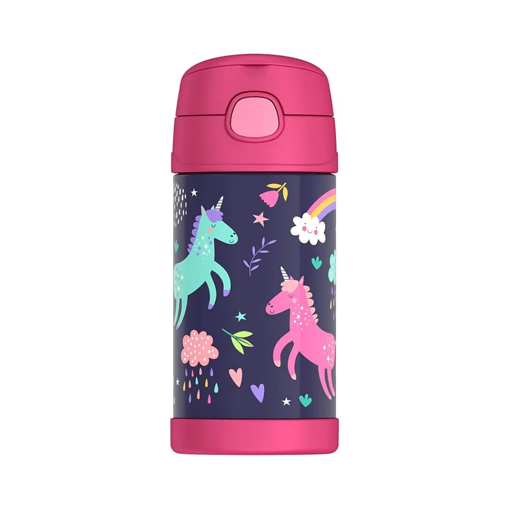Thermos FUNtainer Stainless Steel Vacuum Insulated Water Bottle, 12 oz., Multicolor (F4103NLA6ST)