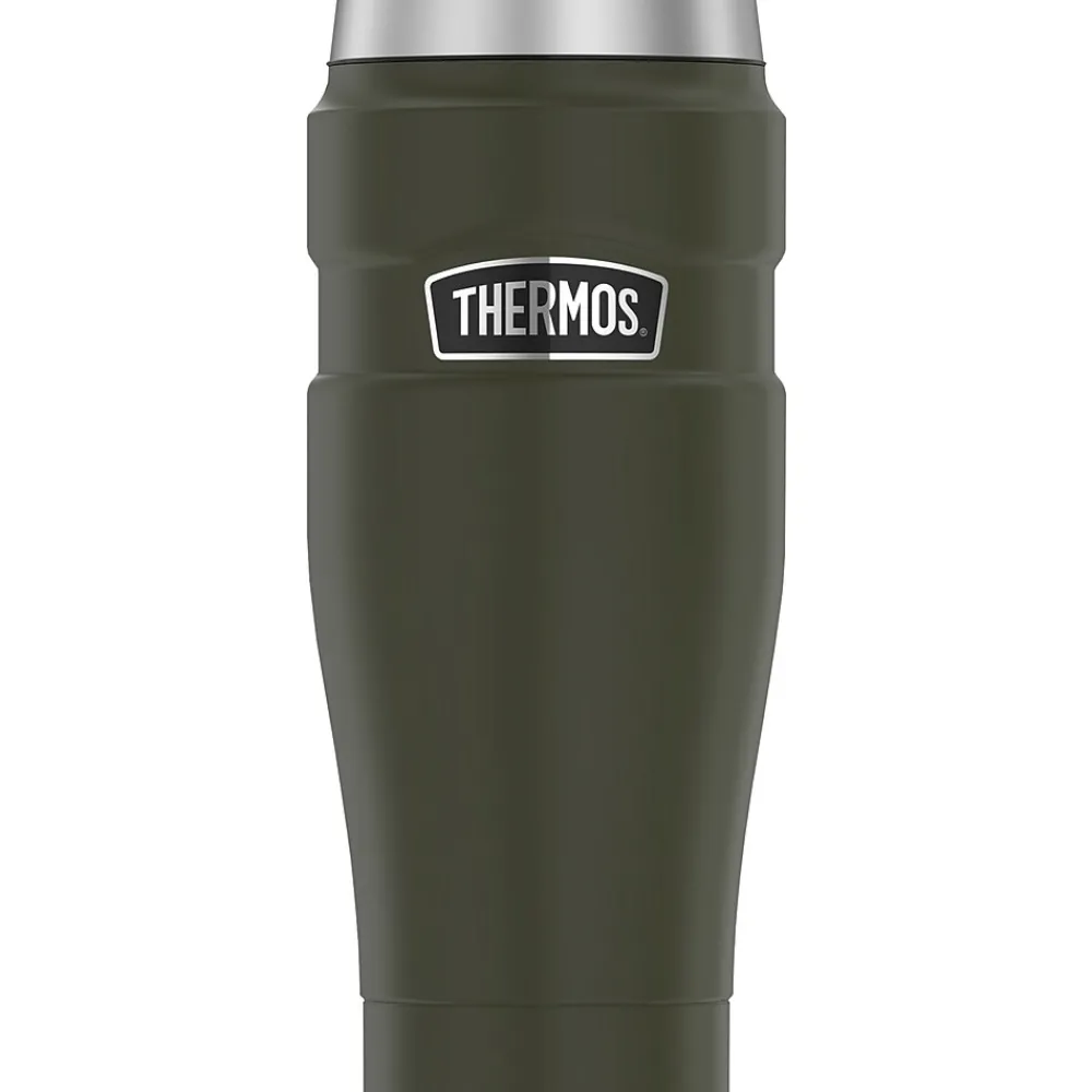 King Stainless Steel Travel Tumbler, 16 oz., Black (Sk1005ag4)<Thermos