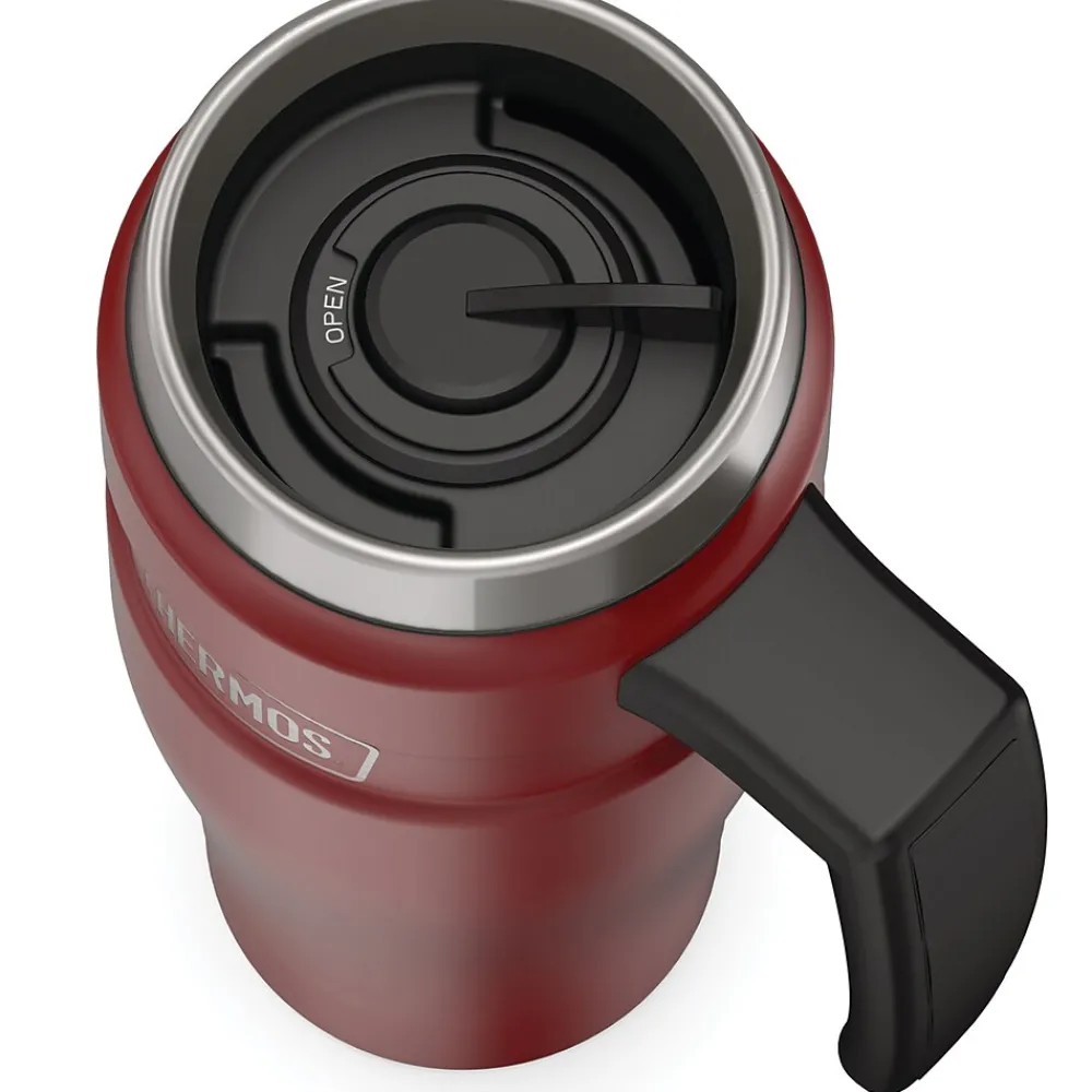 King Stainless Steel Vacuum Insulated Travel Mug, 16 oz., Rustic Red (THRSK1000MR4)<Thermos Online