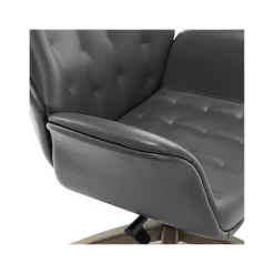 Office Chairs*Thomasville Furniture Brooks Ergonomic Bonded Leather Swivel Executive Chair, Gray (51493-GRY)