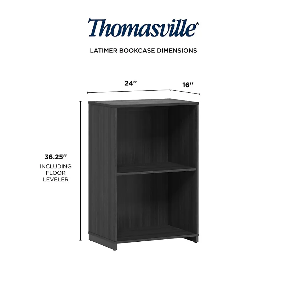 Bookcases*Thomasville Furniture Latimer 2-Shelf 36"H Bookcase, Burnt Ash (SPLS-LABK-TV)