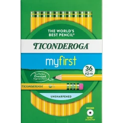 Pencils|Ticonderoga Wooden Pencil, 0.7mm, #2 Medium Lead, 3 Dozen (DIX33336)