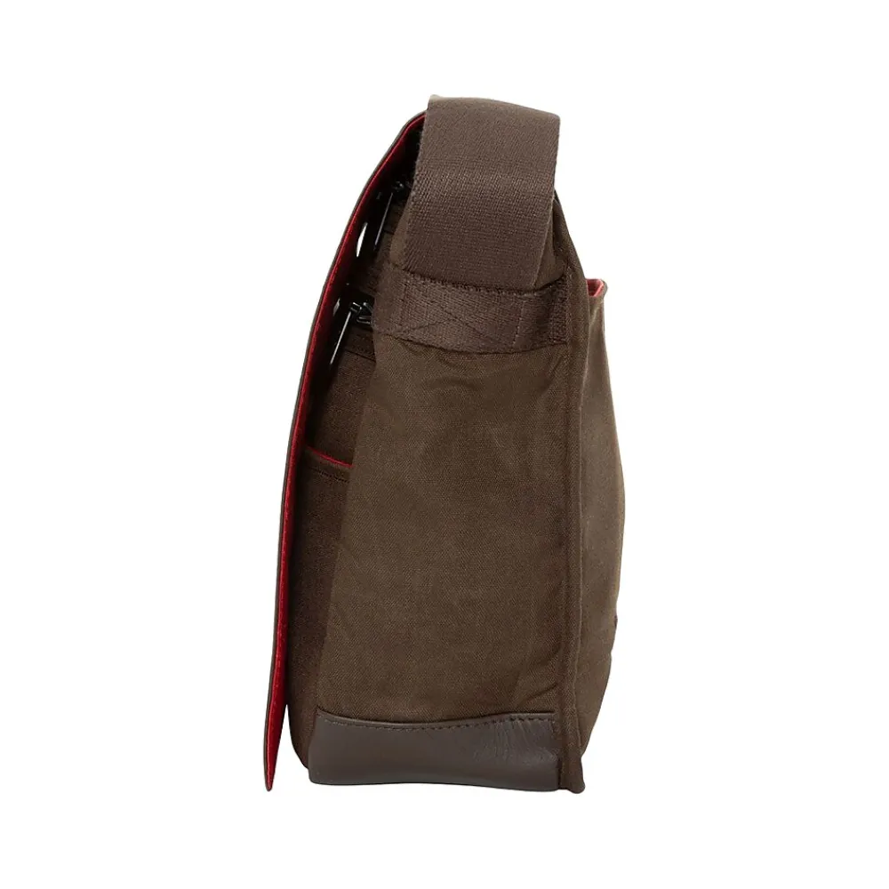 Sheridan Nylon Contemporary Messenger Bag, Dark Brown (TK-4346Z-WN DBR)<Token Outlet