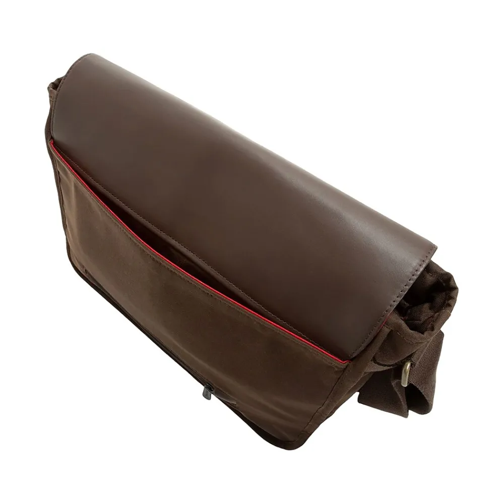 Sheridan Nylon Contemporary Messenger Bag, Dark Brown (TK-4346Z-WN DBR)<Token Outlet