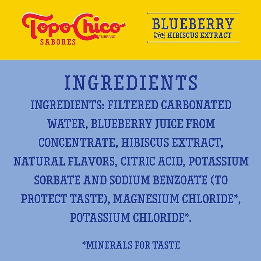 Topo Chico Sabores Blueberry Hibiscus Sparkling Water, 12 oz., 8 Cans/Pack (412570)