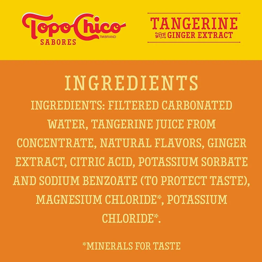 Topo Chico Sabores Tangerine Ginger Sparkling Water, 12 oz., 8 Cans/Pack (412571)