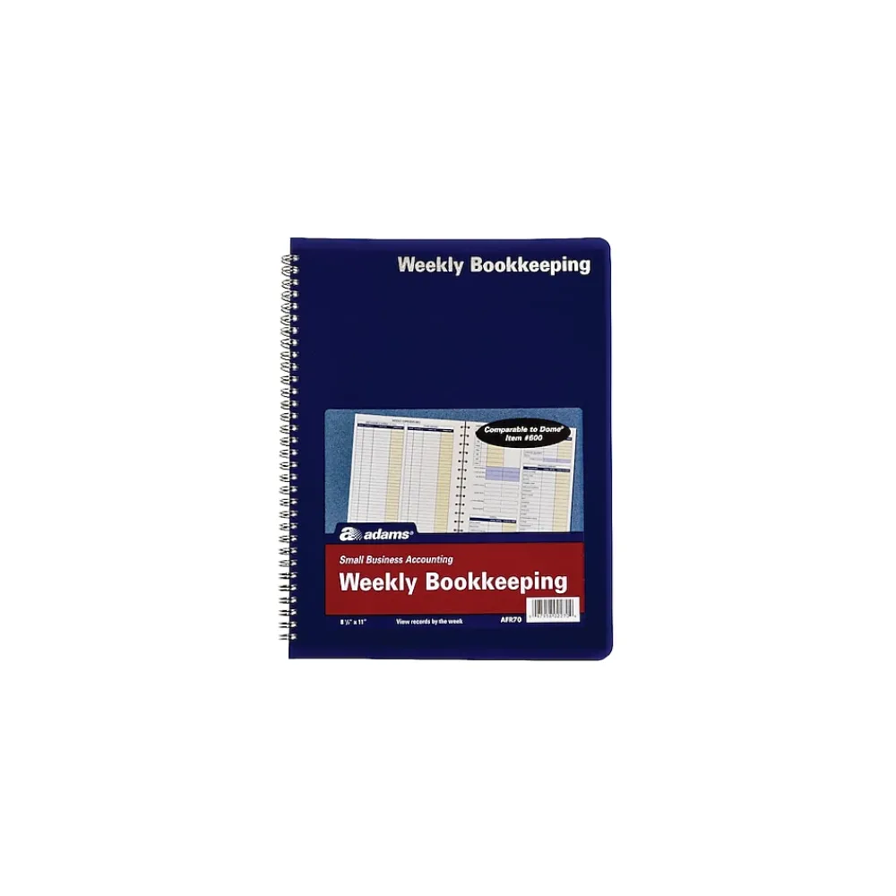 Accounting & Record Journals*TOPS Bookkeeping Record, 8 Columns, 8.5" x 11", Blue, 64 Sheets/Book (AFR70)
