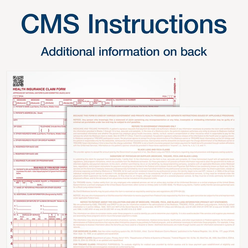 Medical Forms*TOPS CMS-1500 Health Insurance Claims, 500/Pack (TOP 50126RV)