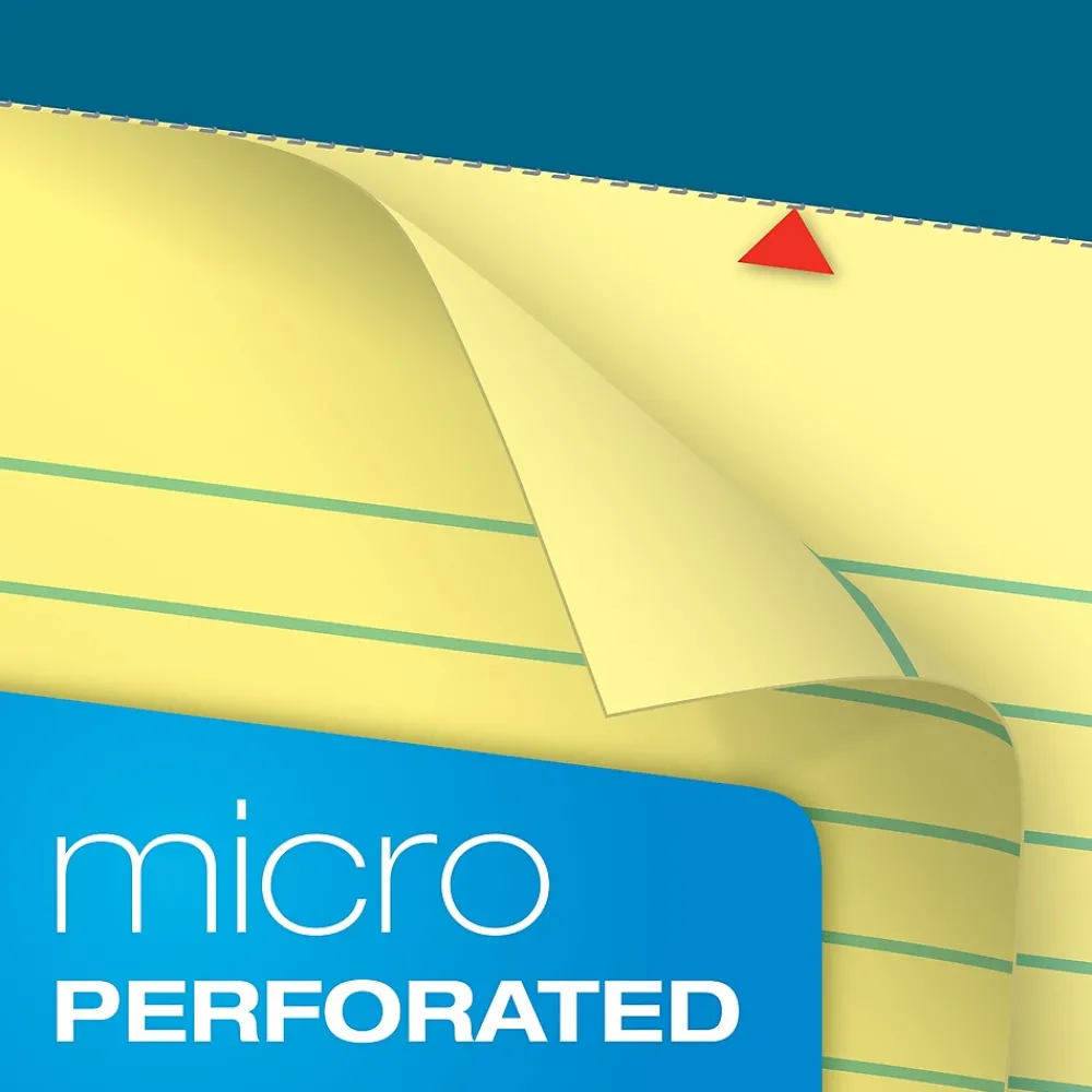 Notepads|TOPS Docket Notepads, 8.5" x 11.75", Wide Ruled, Canary, 50 Sheets/Pad, 12 Pads/Pack (TOP63400)