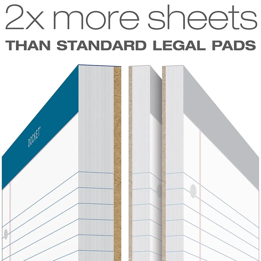 Notepads|TOPS Double Docket Writing Tablet, 8-1/2" x 11-3/4", Legal Ruled, White, 100 Sheets/Pad (63379)